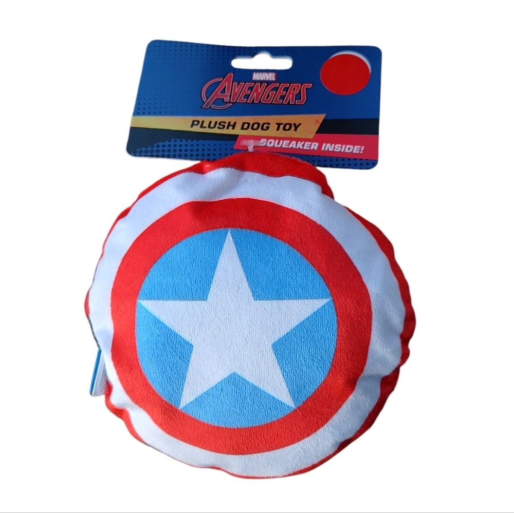 Marvel Avengers Captain America Shield Dog Toy Red, White, and Blue